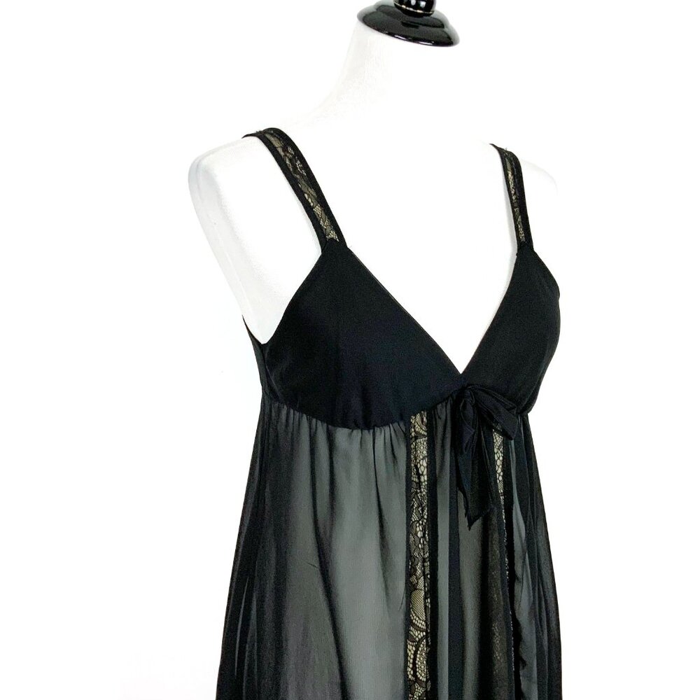 Vintage Oscar de la Renta Pink Label Black Babydoll Dress/Top Wimsigoth Sz S - Picture 4 of 16
